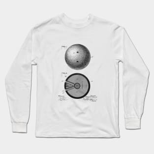 Bowling Pin Vintage Patent Hand Drawing Long Sleeve T-Shirt